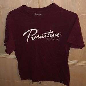maroon primitive tee shirt
